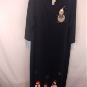 Karla Marie Black Holiday Snowman Dress